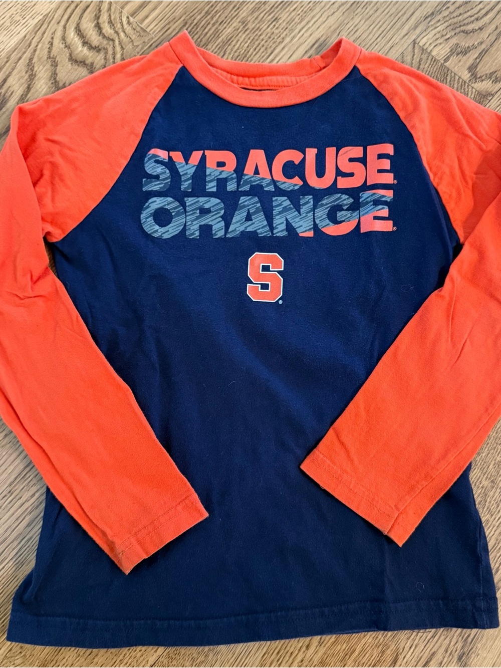 Syracuse Orange Long-Sleeve Raglan Kids Shirt - Small